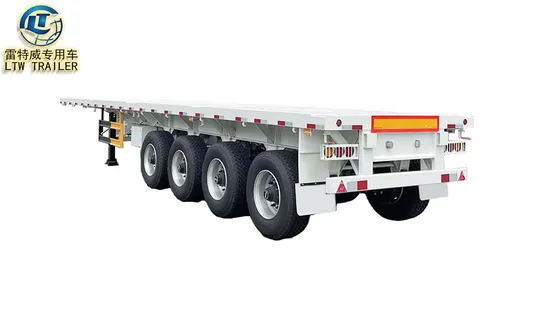 3 Axles 12.5m Bulk Cargo Truck Flatbed Trailer 20FT 40 Feet Container Deploy Trailer Flatbed Semi Trailer