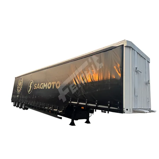 High Quality 4 Axle PVC Curtain Side Semi Trailer Bulk Cargo Van Truck Trailer 