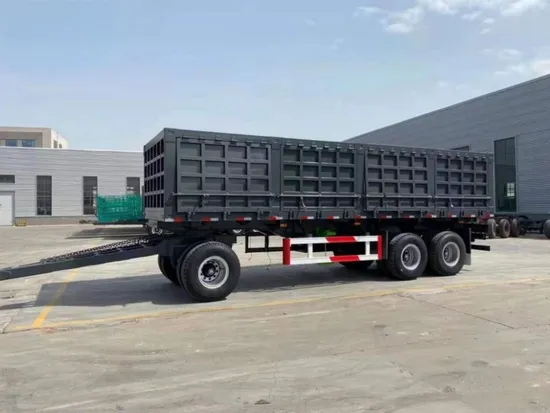 China Factory Customized 3 Axles Livestock Drawbar Trailer Truck/ 3 Axle Cargo Delivery Side Wall Full Trailer for Sale 