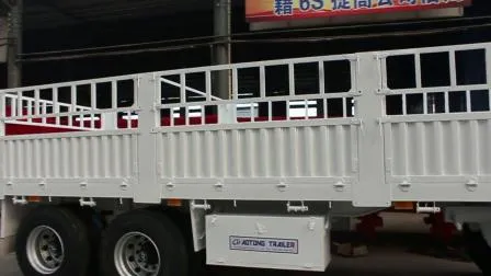 Light Weight 3 Axle Turntable 30 Ton Flatbed Side Wall Drawbar Dolly Full Trailer 