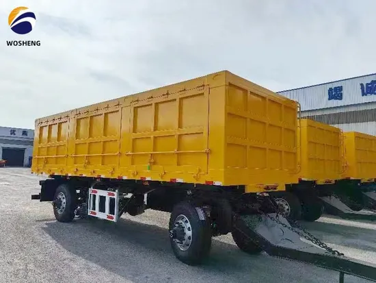 20FT 3 Axle 30tons Draw Bar Full Trailer 30 Tons Cargo Dropside Side Wall Drawbar Full Trailer 