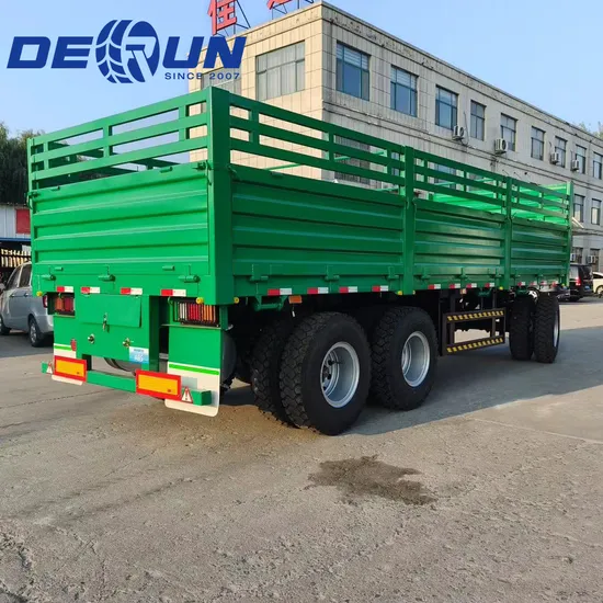 Drawbar Towing Trailer 20FT Highwall Towing Agricultural Trailer Fence Drawbar Full Semi Trailer 