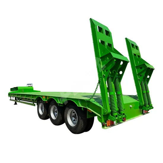 3/4 Axles Transport Bulk Cargo Container Low Bed Flat Bed Trailer Tanzania 