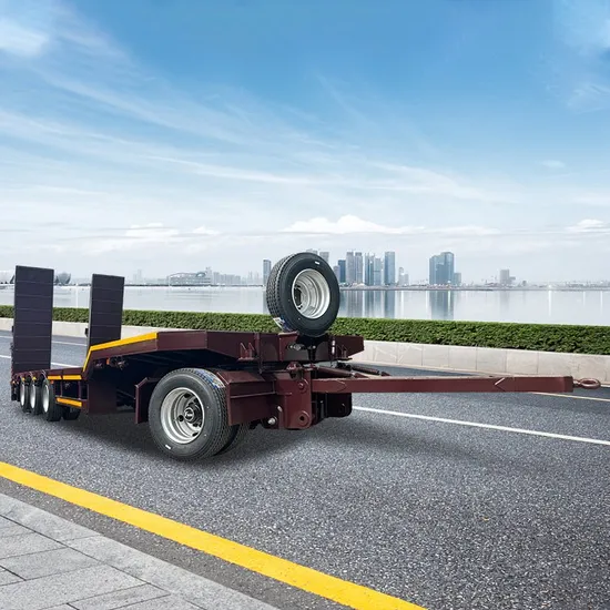 Towbar Full Trailer Lowbed Lowboy Semi Trailer with Drawbar Lowboy Lowbed Semi Trailer 