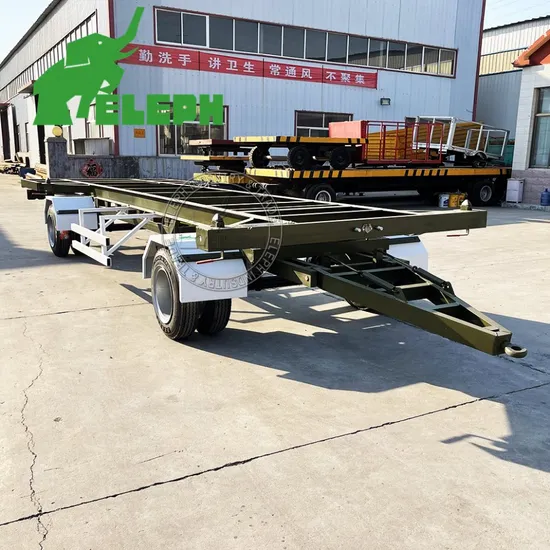 Low Price Drawbar Towing Dolly Skeleton Container Full Trailer 