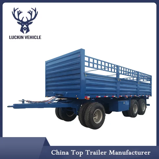 for Ethiopia 2/3 Axle Drawbar Trailer Hydraulic Rear Dump Full Tipper Trailer for Sand Coal Mining Transportation 