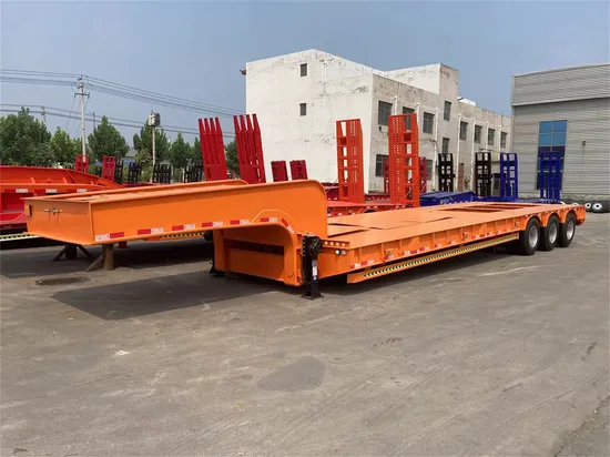 Best Quality Highbed Low Bed Loader Drawbar Trailer Lowbed Full Trailer for Sale 