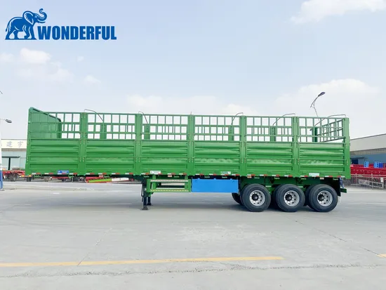 Mozambique Malawi Guinea Mali 3 4 5 Axles 20 40 45 Feet 12.5 Meters 34FT Full Side Wall Stake Drawbar Van Curtain Box Livestock Fence Efficient Semi Trailer 