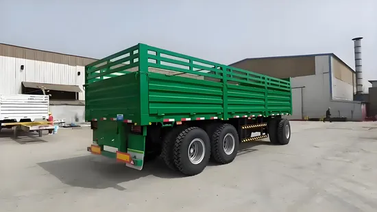 Side Wall Stake Fence Full Trailer Drawbar Full Fence Trailer for Sale 