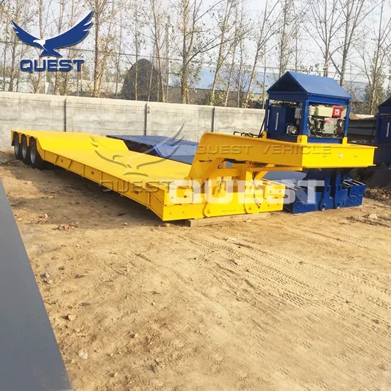 Quest 50/60/70/80 Tons Lowbed Removable Detachable Gooseneck Lowboy Trailer for Sale 
