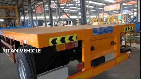 2 Axles 20FT 40FT 60 Tons Flatbed Container Drawbar Full Trailer 