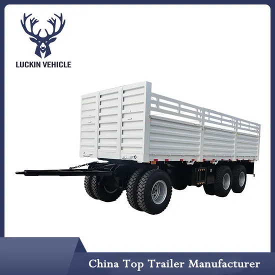 Spot Discount Turntable Drawbar Wood Transport Flatbed Side Posts Full Trailer 