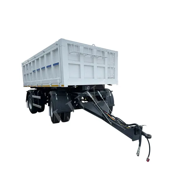 Durable Luyi 2 Axles 30 Ton Flatbed Side Wall Dolly Drawbar Full Trailer 