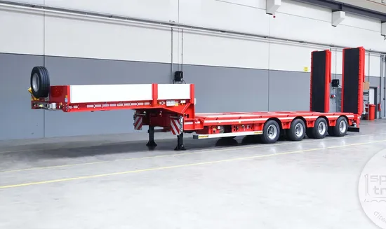China Top Manufacture Designed 40/60/70/80 Ton Lowboy Semi Truck Trailer Heavy Duty Lowbed Semi Trailer Transportation Low Bed Semi Truck Trailer 