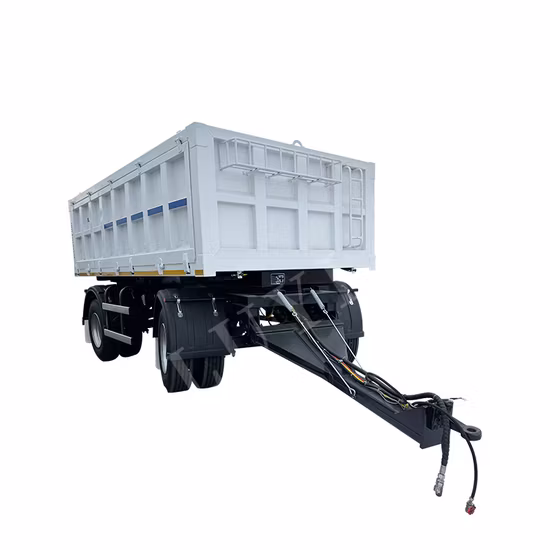 Luyi 2 Axles 30 Ton Flatbed Side Wall Dolly Drawbar Full Trailer Can Be Customizable 