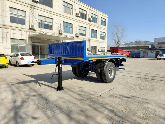 Light Weight 3 Axle Turntable 30 Ton Flatbed Side Wall Dolly Drawbar Full Trailer 